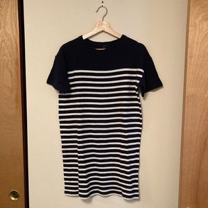 COS waffle knit Breton striped dress